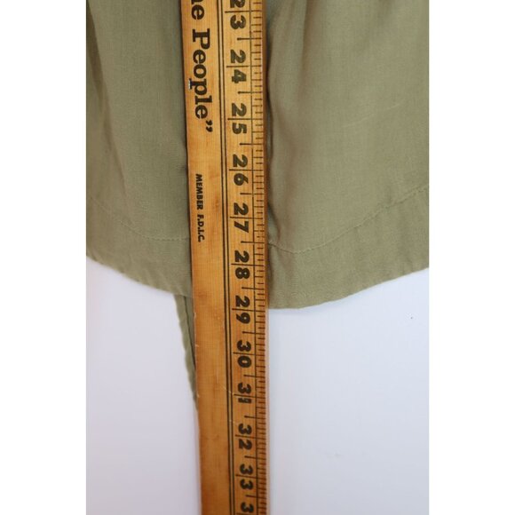 Free People Button-Down Blouse Belted Waist Long Sleeves XS Vintage Cottagecore - Picture 8 of 9